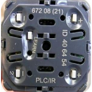 Выключатель двухклавишный приемник-передатчик PLC/ИК-2X1000Вт