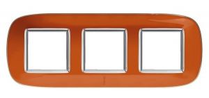Декоративные накладки в форме эллипса, прозрачные,  апельсиновая карамель, на 2+2+2 модуля