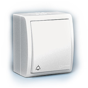 Кнопка 1-кл. с подсветкой ОП белый Simon15 Aqua IP54