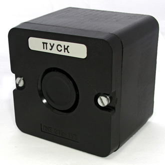 Пост кнопочный ПКЕ 212-1 черная IP40, в корпусе, ПУСК