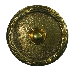 Кнопка звонка (медь) с круглой табличкой, Zamel