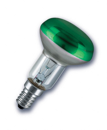 Лампа R50 40 Вт, зеленая Е14  OSRAM