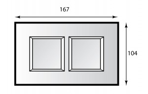 Декоративные накладки прямоугольной формы, стекло,  голубое стекло, на 2+2 модуля