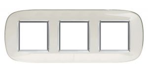 Декоративные накладки в форме эллипса, прозрачные,  белая карамель, на 2+2+2 модуля