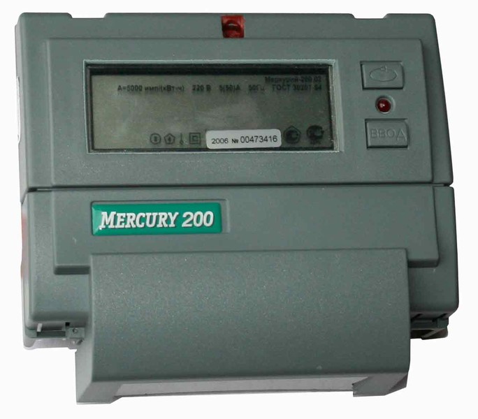 Электросчетчик Меркурий 200.04 5-60А 220В класс точности 1, ЖКИ, CAN, PLC, многотарифный