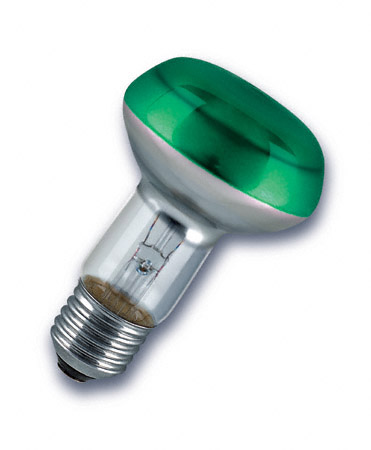 Лампа R63 40 Вт, зеленая Е27  OSRAM